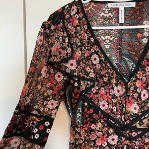 BCBG dark floral top